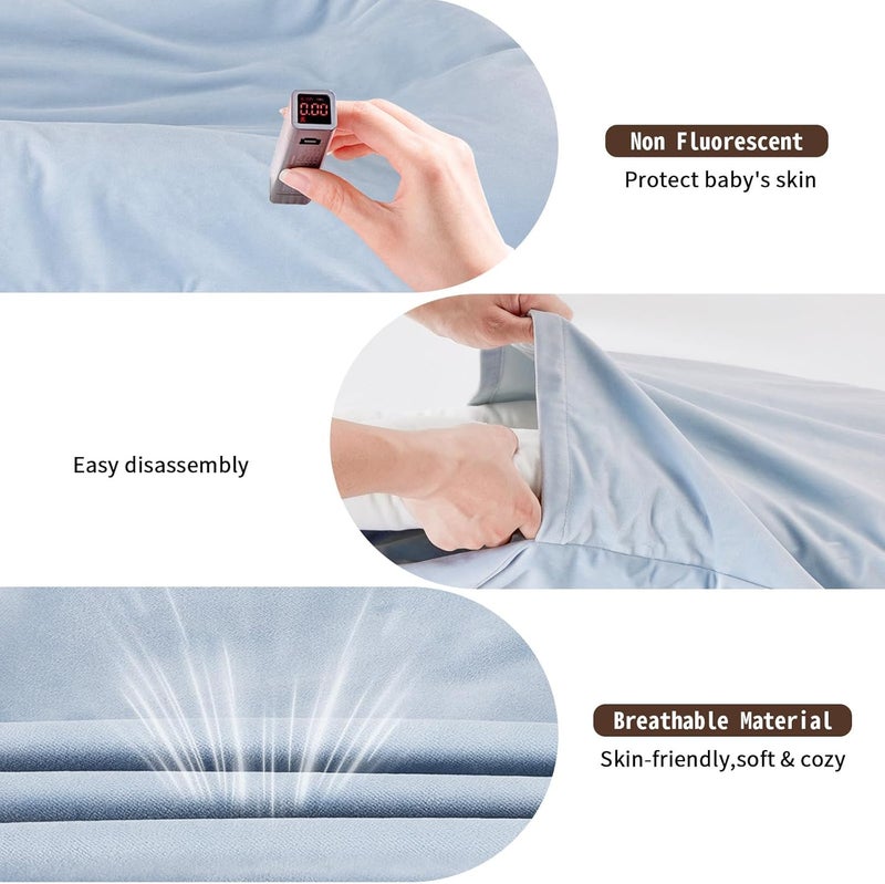 Loevin Baby Lounger for Newborn,Baby Nest for Newborn Soft Cotton Breathable for Playtime & Relaxation,Flat Babies Essentials Gifts Newborn Lounger for Boys & Girls 0-12 Months(Misty Blue) - Image 3